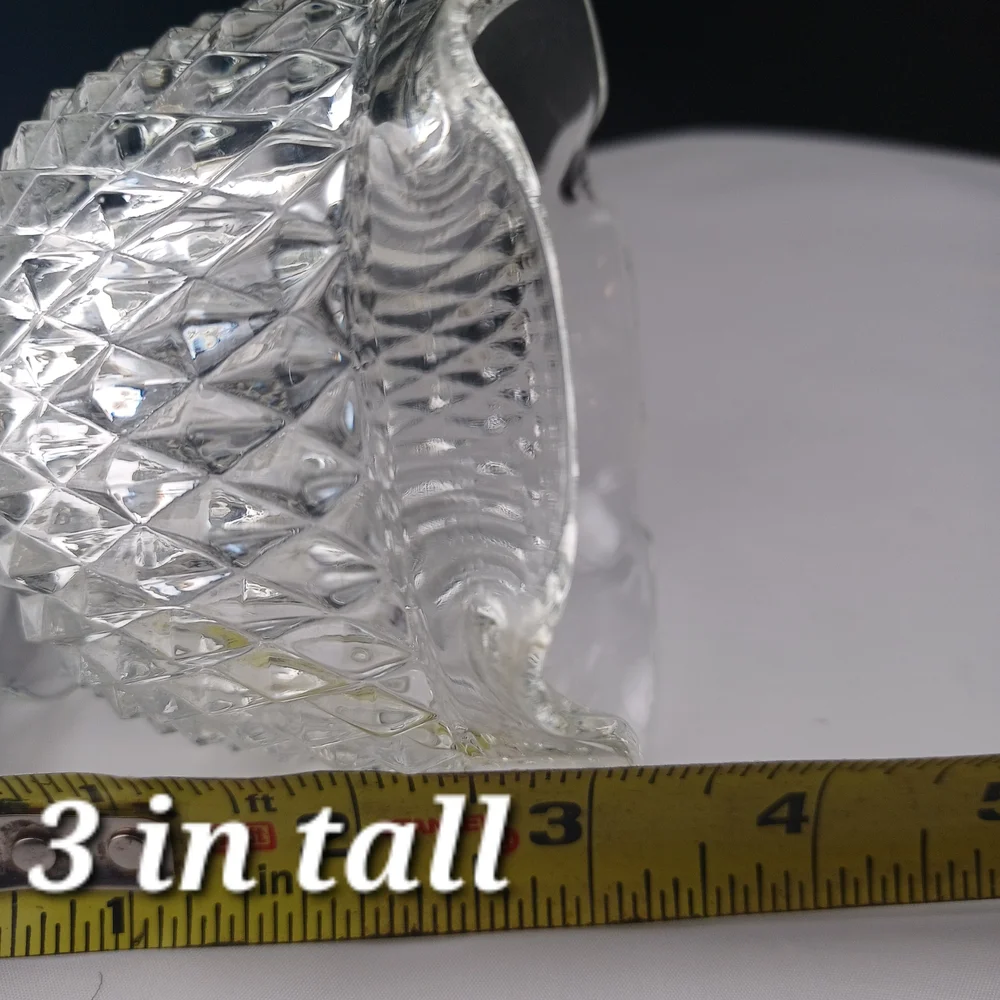 Vintage Mayonaise Bowl Glass Diamond Pattern - Picture 3 of 5